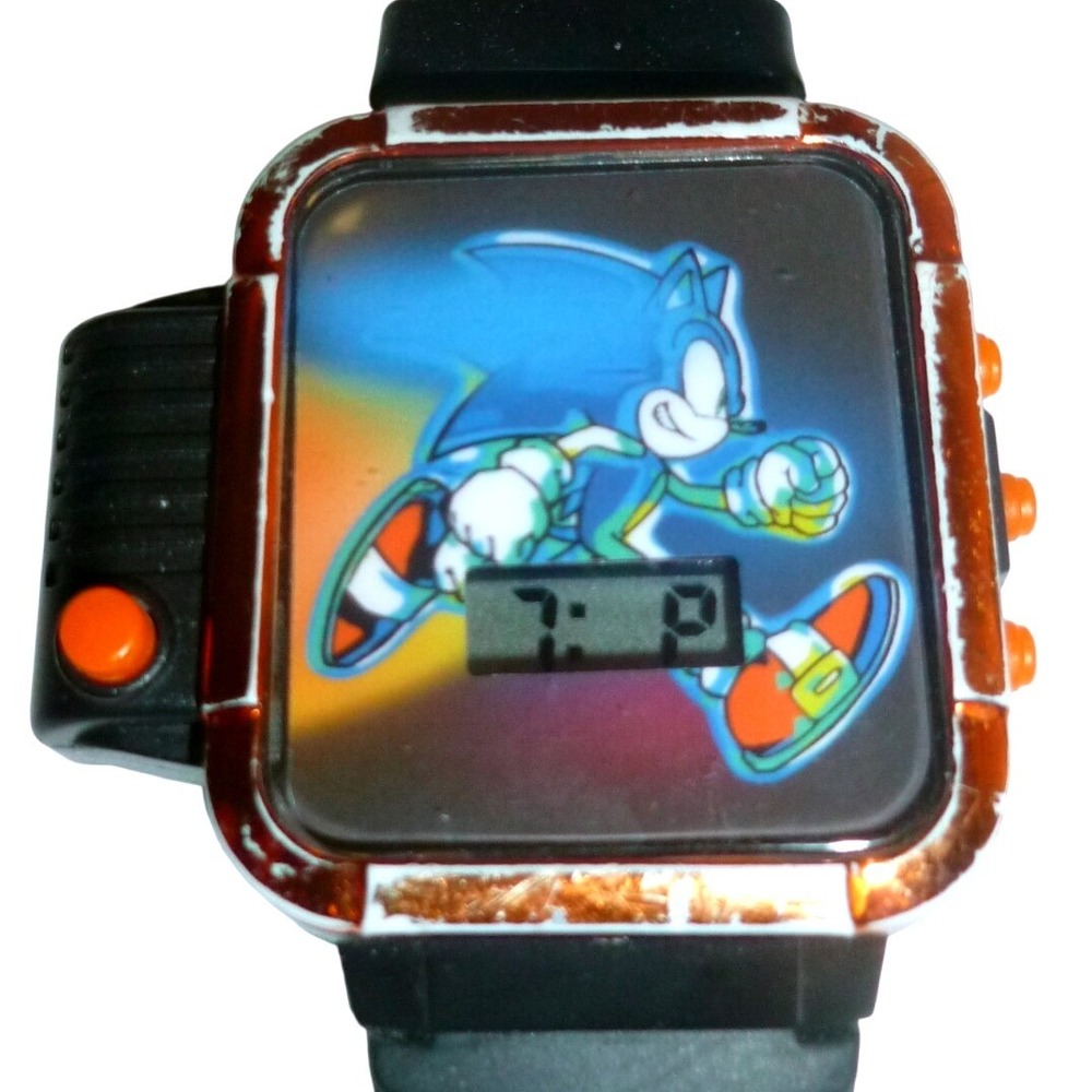 Sonic‎ the Hedgehog Accutime Digital Watch Sega SNC4248MAZ New Battery